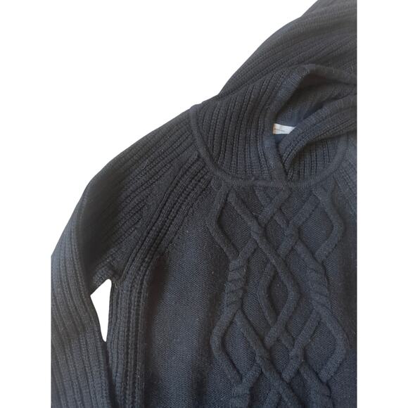 Athleta | 100% Merino Wool Black Cold Spell Hoodie Sweater | Size XXS - Picture 2 of 7
